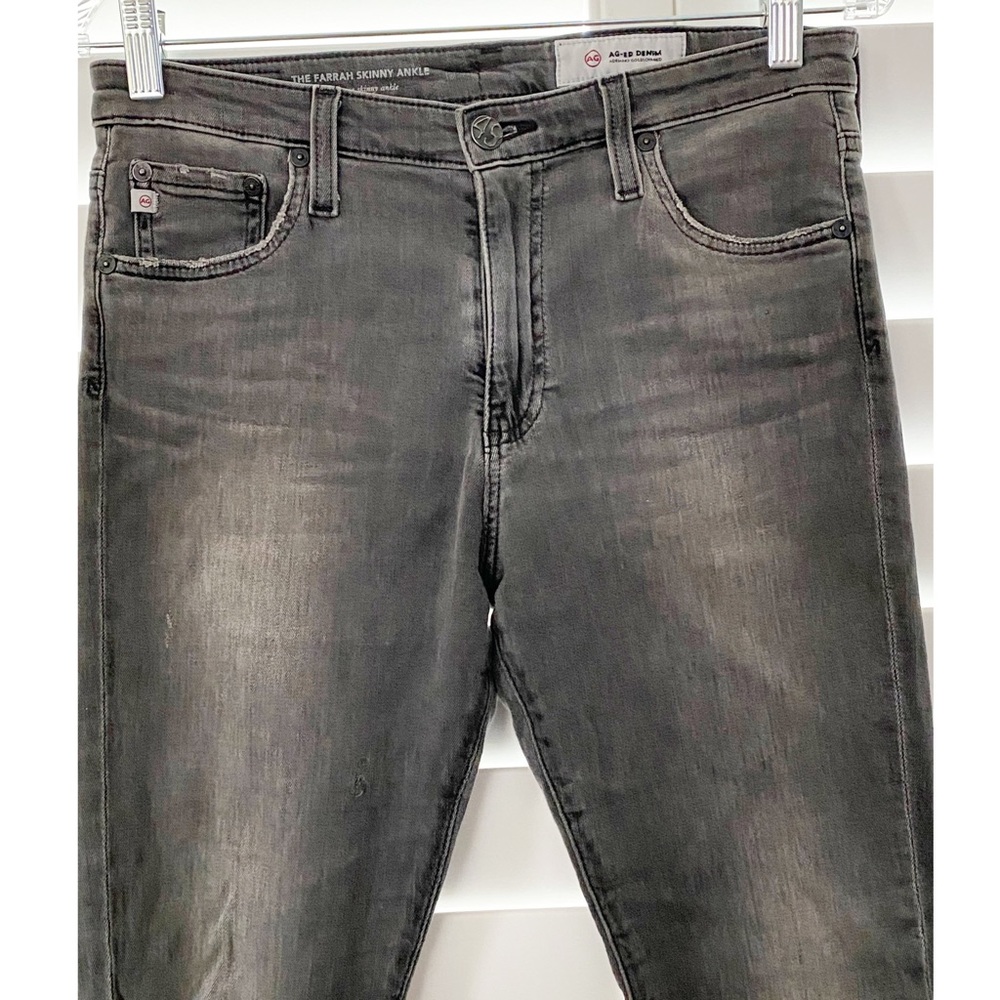 AG Adriano Goldschmied 🌟AG-ed Sz 28R The Farrah Skinny Ankle High Rise Jean Grey - Picture 3 of 10